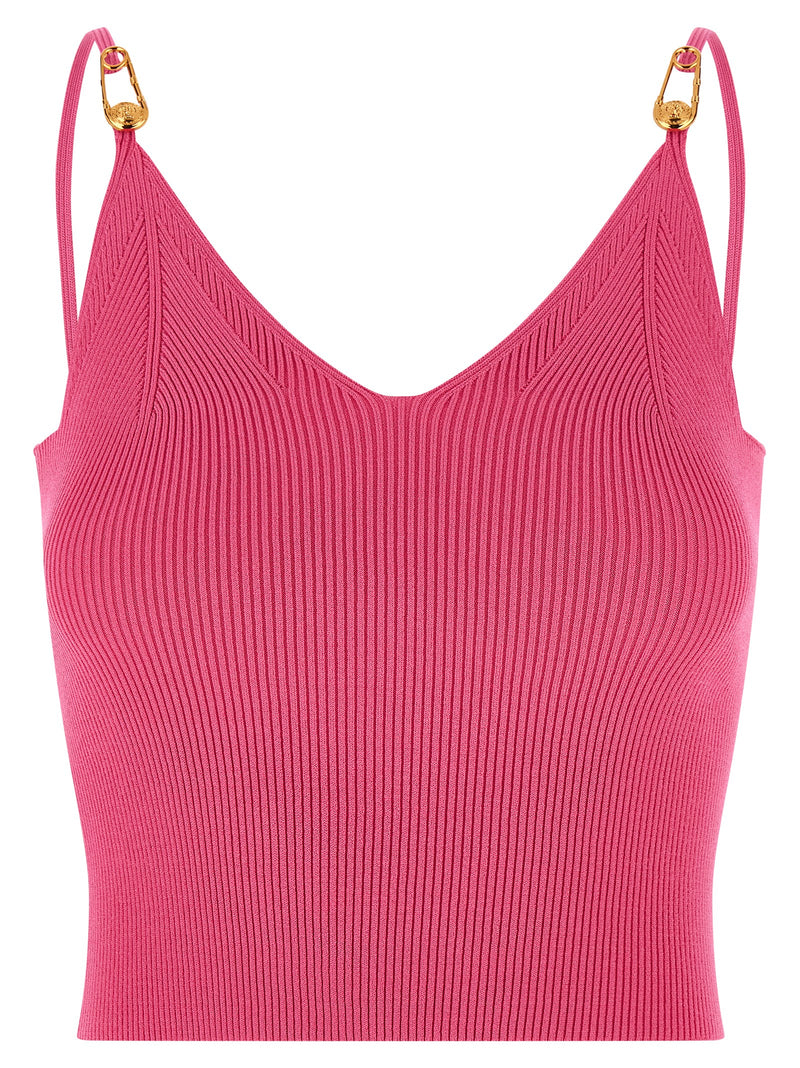 Versace Fuchsia Viscose Sleeveless T-Shirt