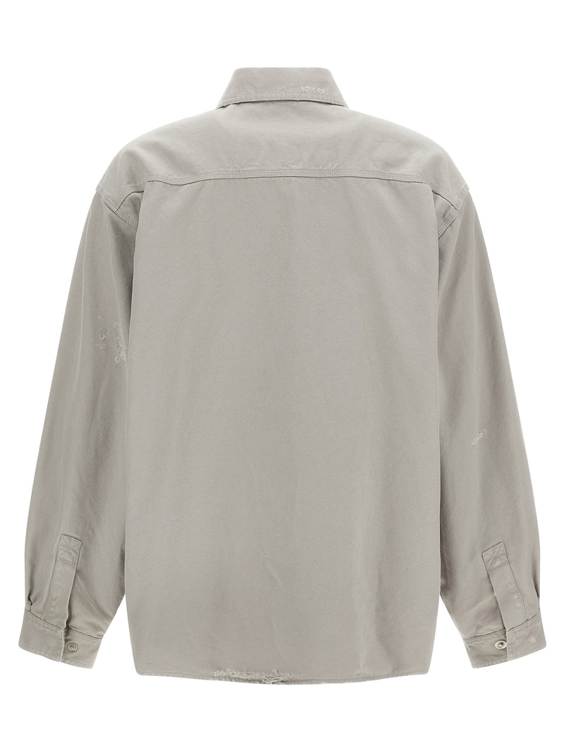 Balenciaga Gray Cotton Workwear Overshirt for Men