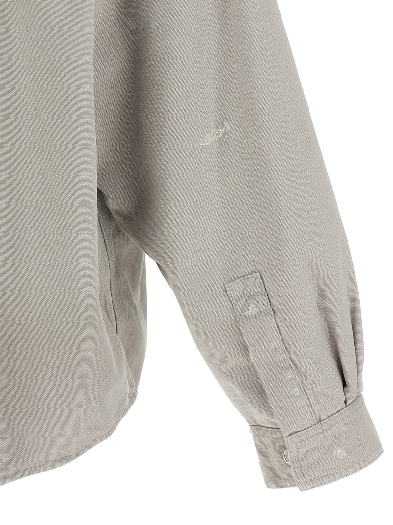 Balenciaga Gray Cotton Workwear Overshirt for Men