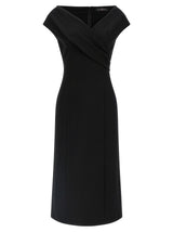 Ermanno Scervino Black Viscose Midi Dress
