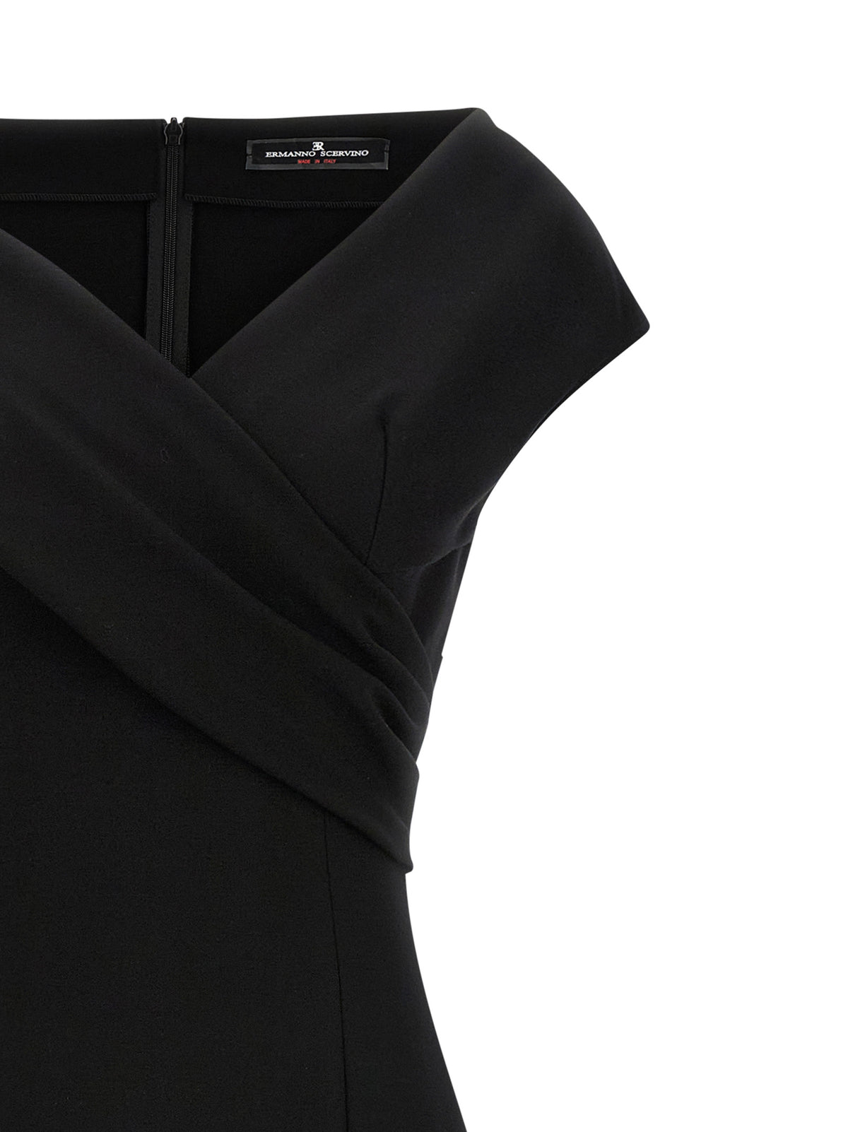 Ermanno Scervino Black Viscose Midi Dress