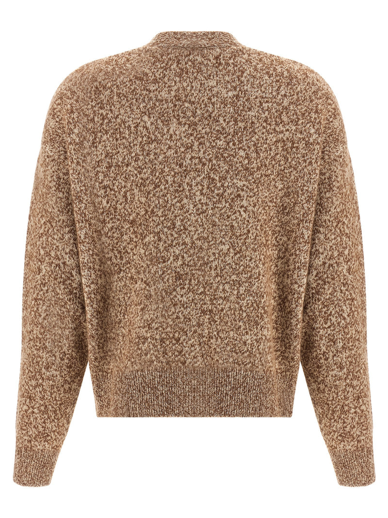 Versace Beige Virgin Wool Cardigan with Medusa Button