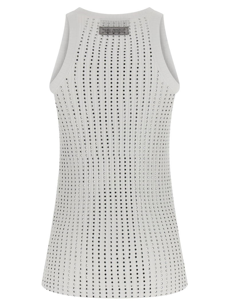 The Attico White Cotton Sleeveles T-Shirt