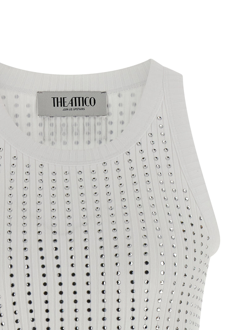 The Attico White Cotton Sleeveles T-Shirt