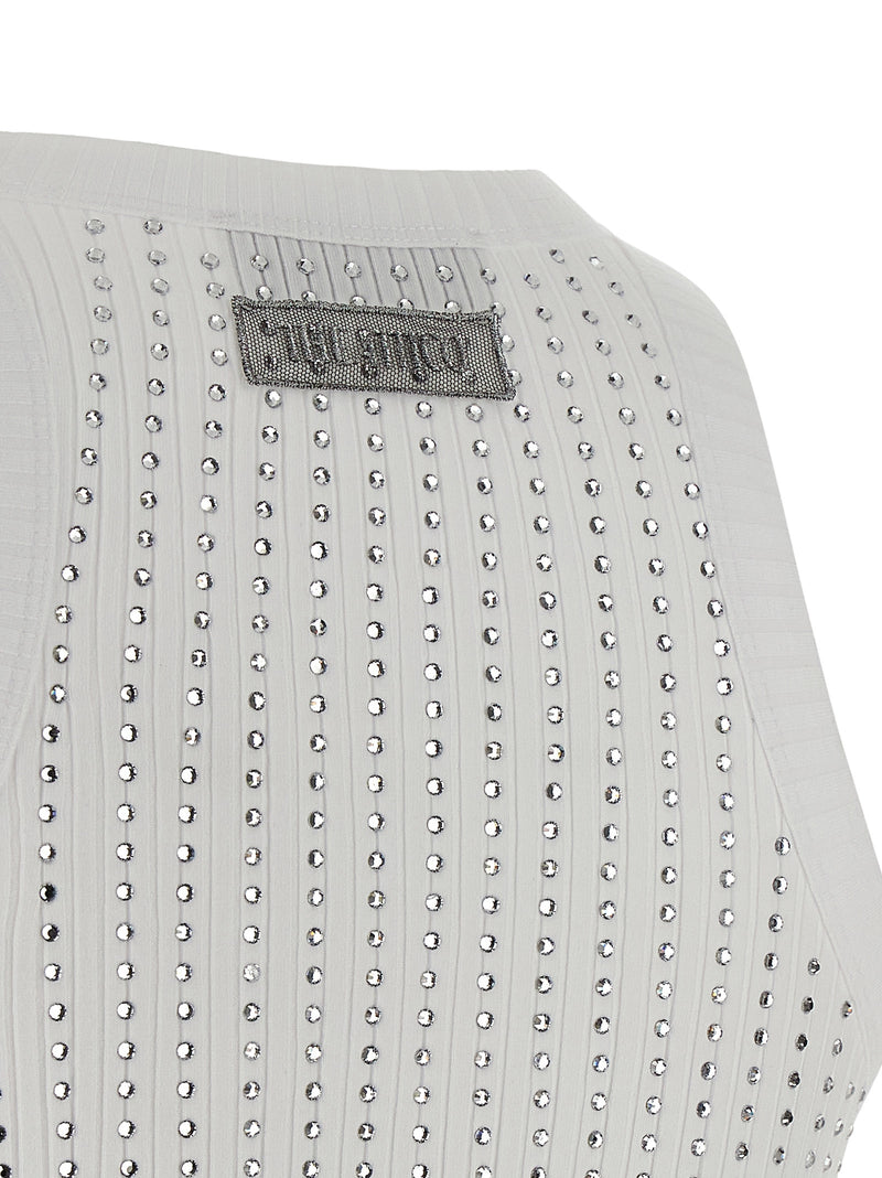 The Attico White Cotton Sleeveles T-Shirt
