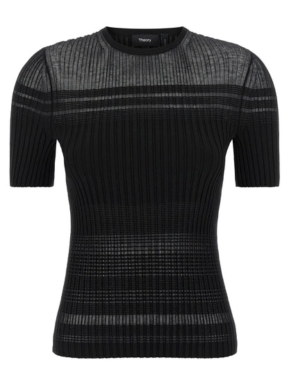 Theory Black Viscose T-Shirt