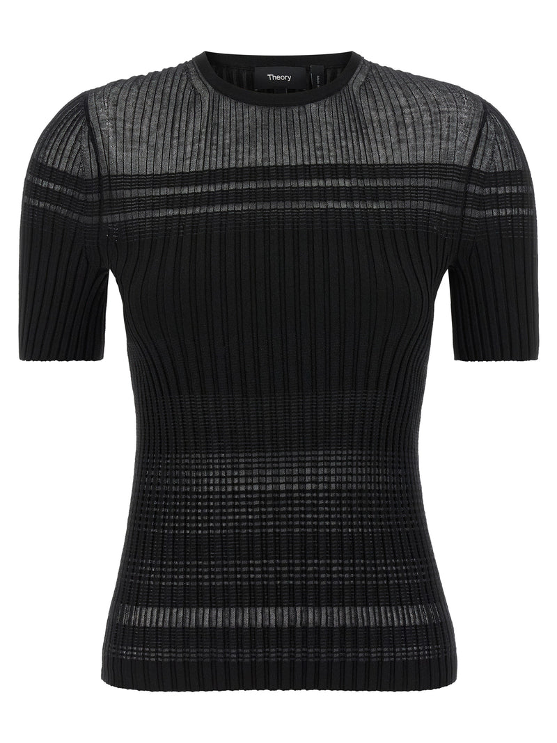 Theory Black Viscose T-Shirt