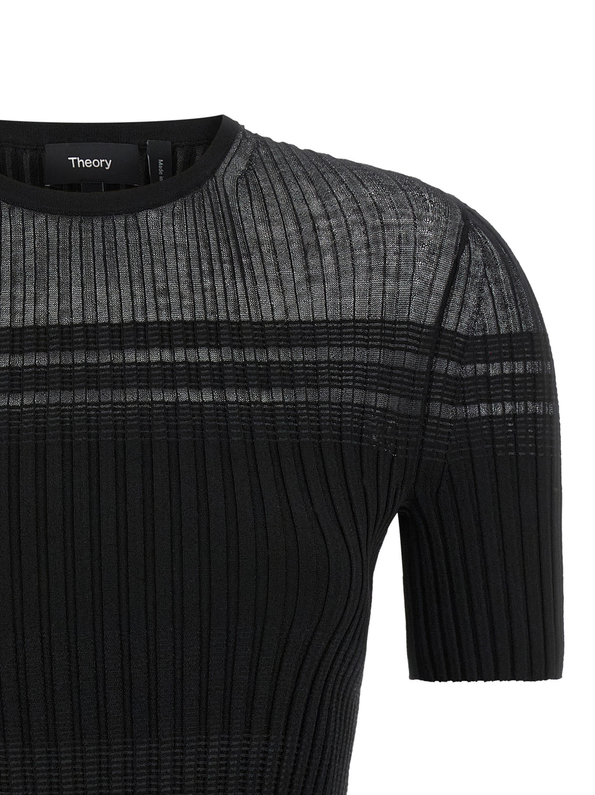 T-shirt noir Theory en viscose