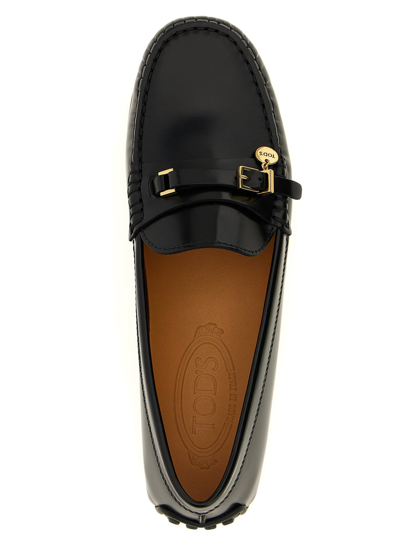 Tod's Black Calfskin City Gommino Slip-On Loafers for Women