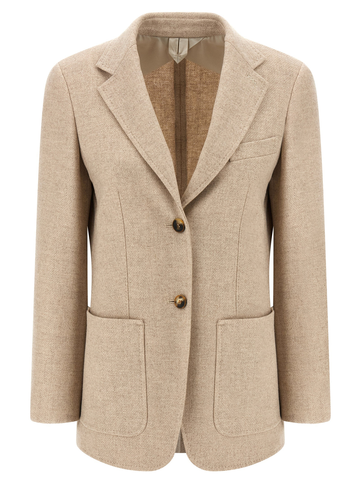 Max Mara Beige Alpaca Leather Blazer