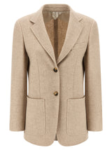 Max Mara Beige Alpaca Leather Blazer