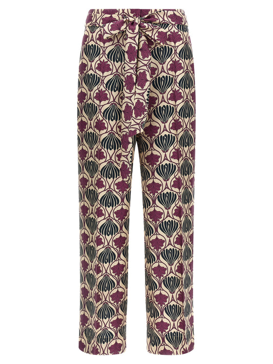 Pantalon décontracté Max Mara en soie violette
