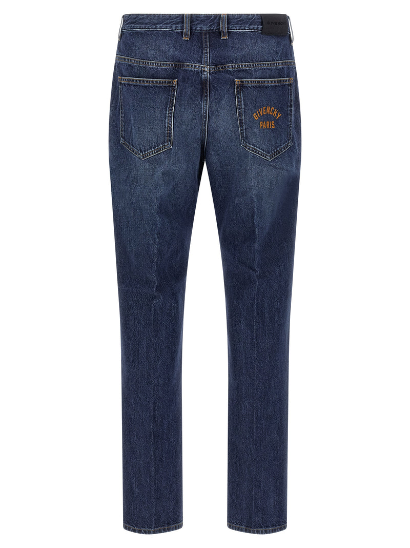 Givenchy Blue Cotton Straight-Leg Jeans for Men