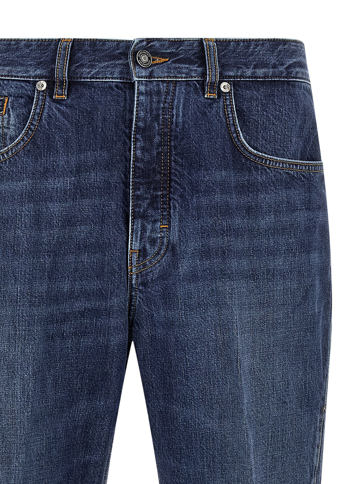 Givenchy Blue Cotton Straight-Leg Jeans for Men