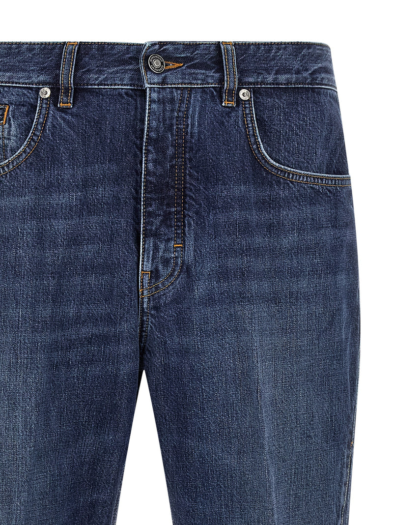 Givenchy Blue Cotton Straight-Leg Jeans for Men