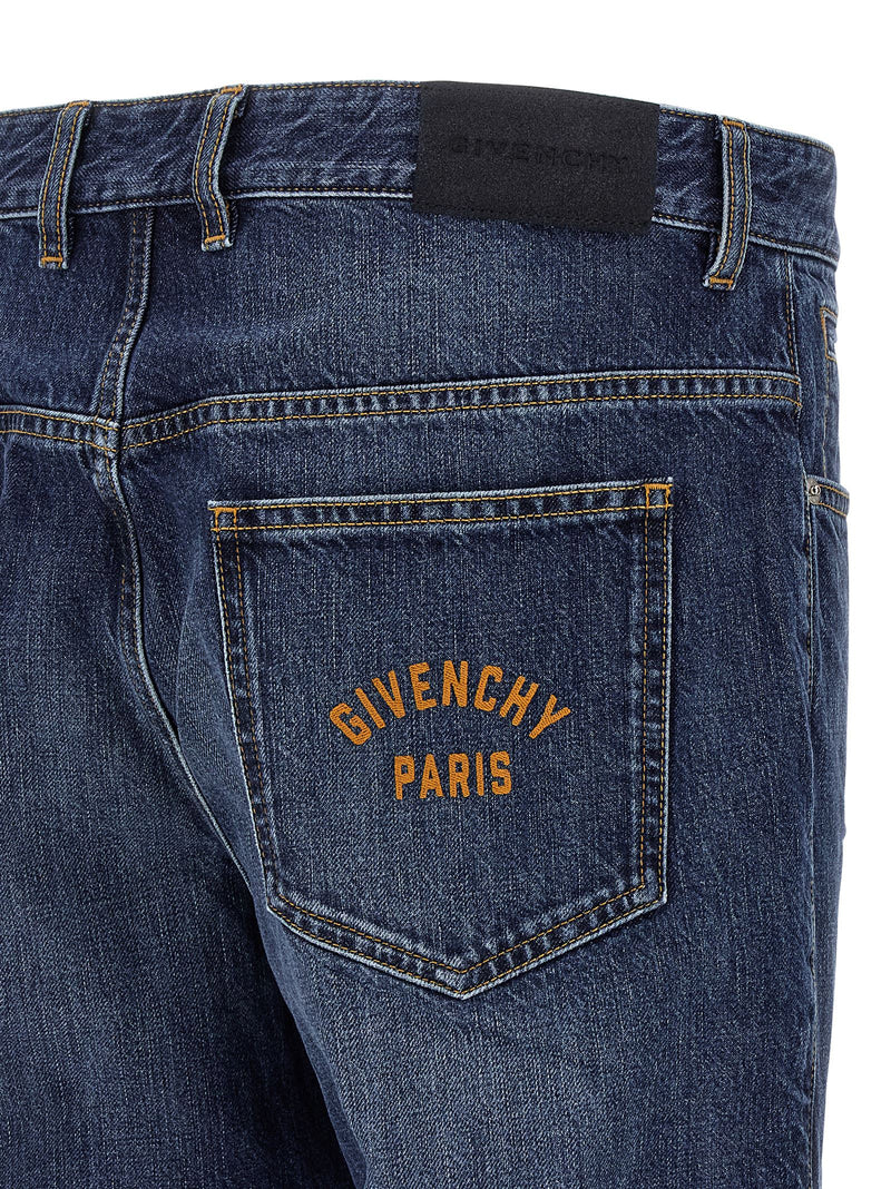 Givenchy Blue Cotton Straight-Leg Jeans for Men