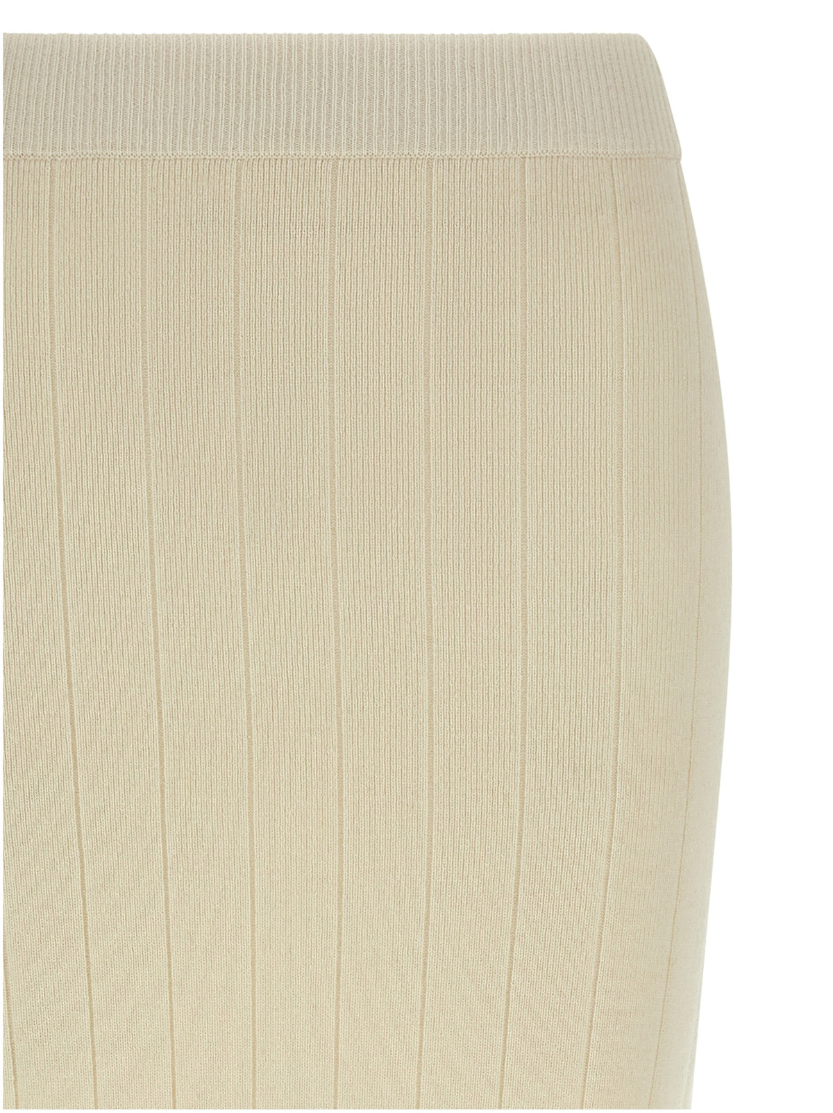 Max Mara White Cashmere Midi Skirt