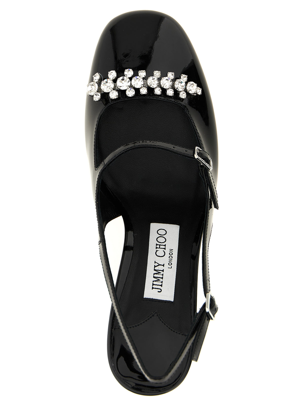 Jimmy Choo Black Leather Mid Heel Pumps