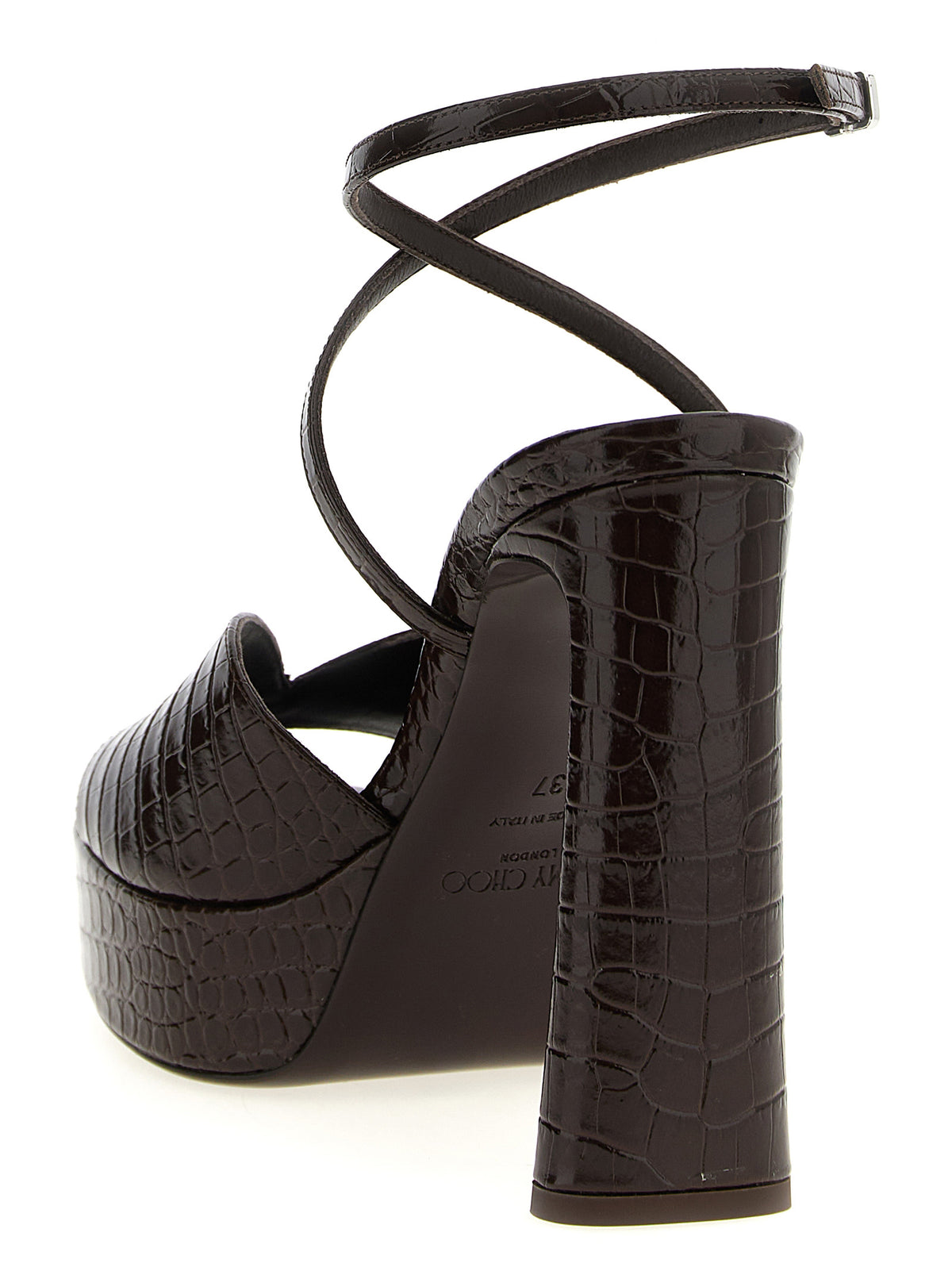Jimmy Choo Brown Leather Stiletto Heel Sandals