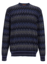 Cardigan en laine bleu Missoni