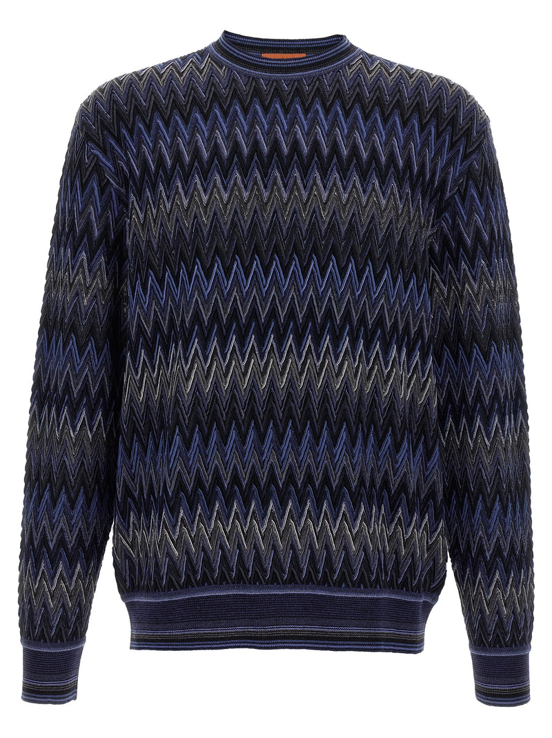 Cardigan en laine bleu Missoni