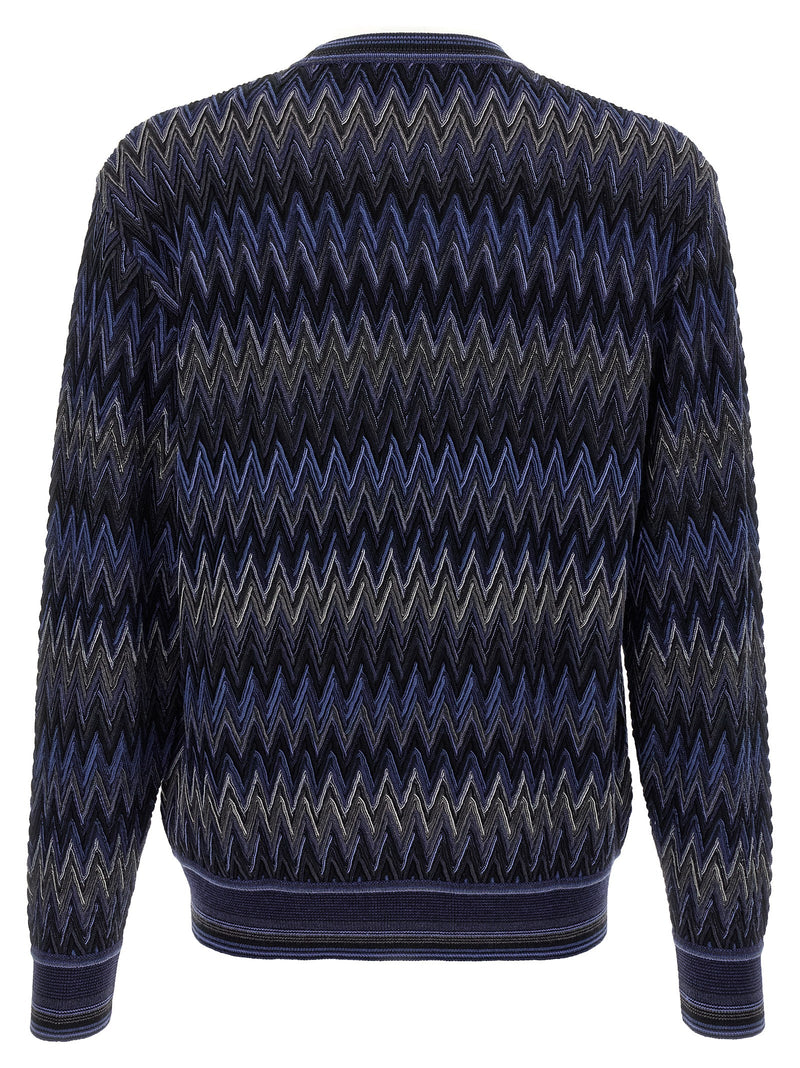 Cardigan en laine bleu Missoni