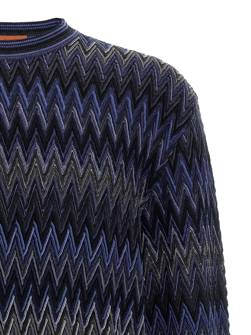Cardigan en laine bleu Missoni