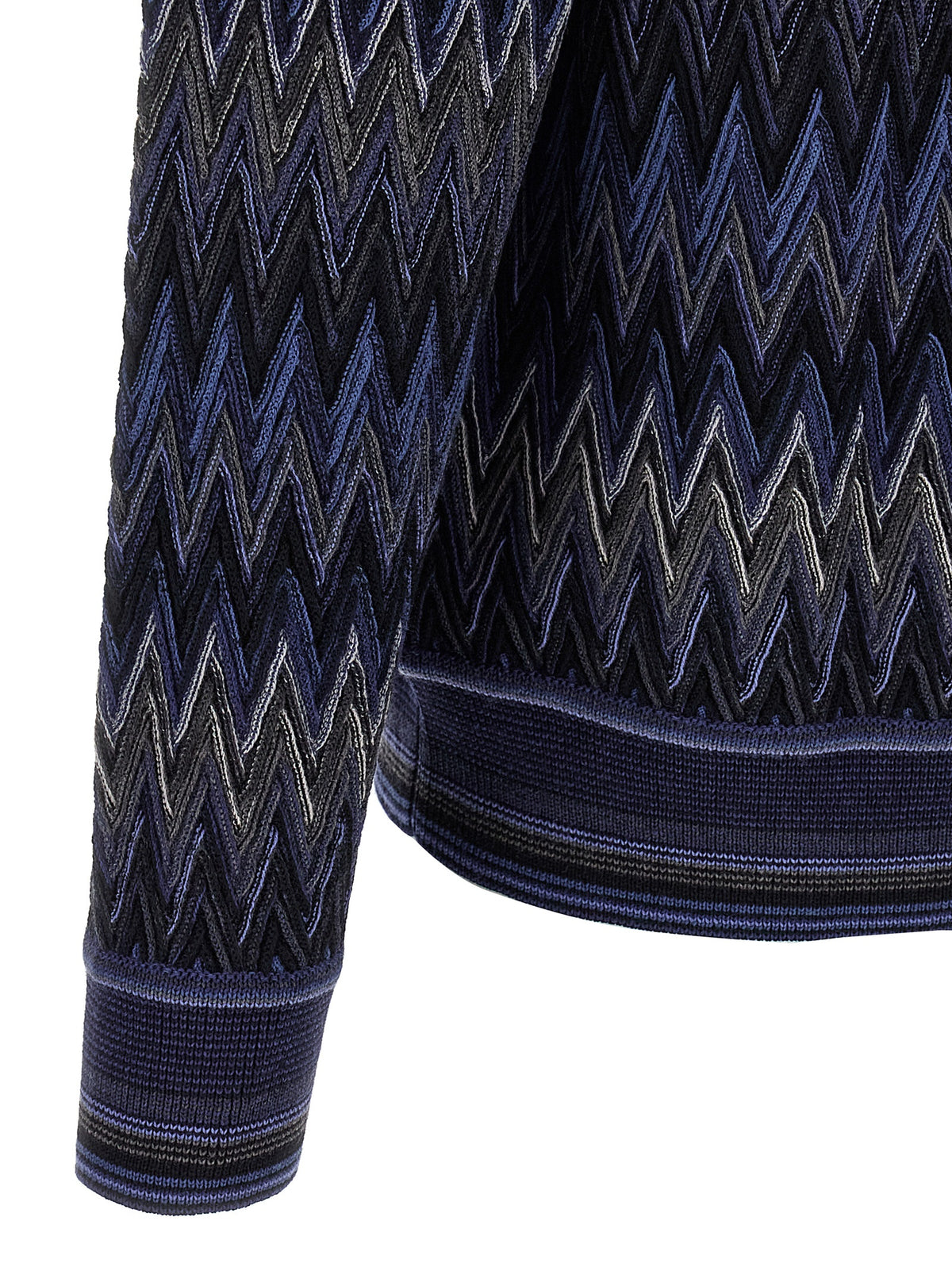 Cardigan en laine bleu Missoni