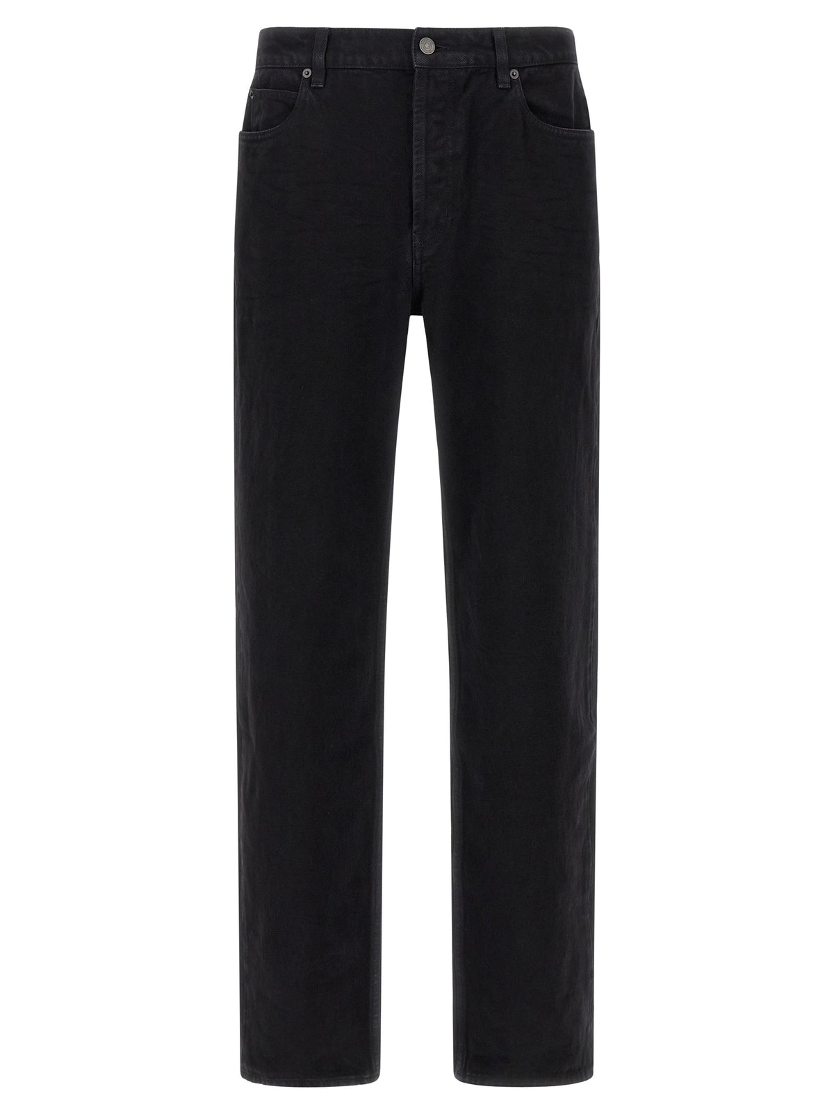 Jean droit en coton noir Saint Laurent