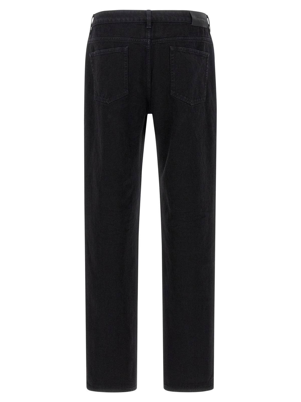 Jean droit en coton noir Saint Laurent