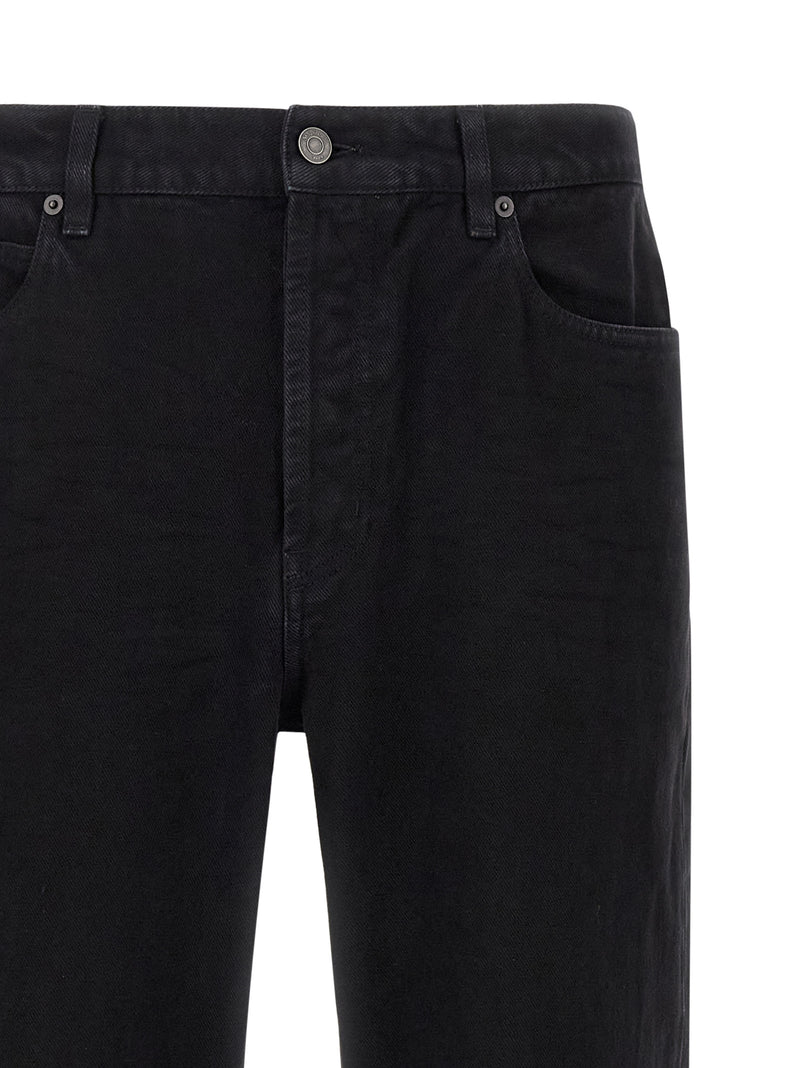 Jean droit en coton noir Saint Laurent