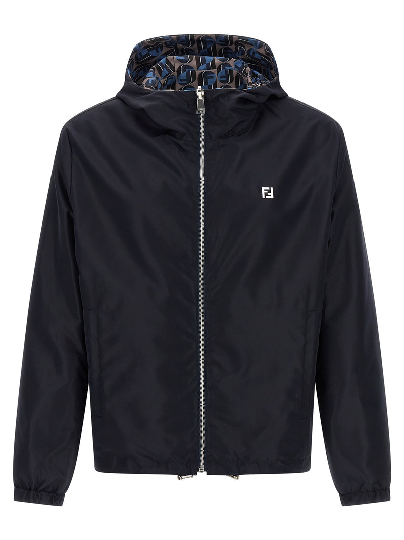 Fendi Blue Polyester Shell Jacket