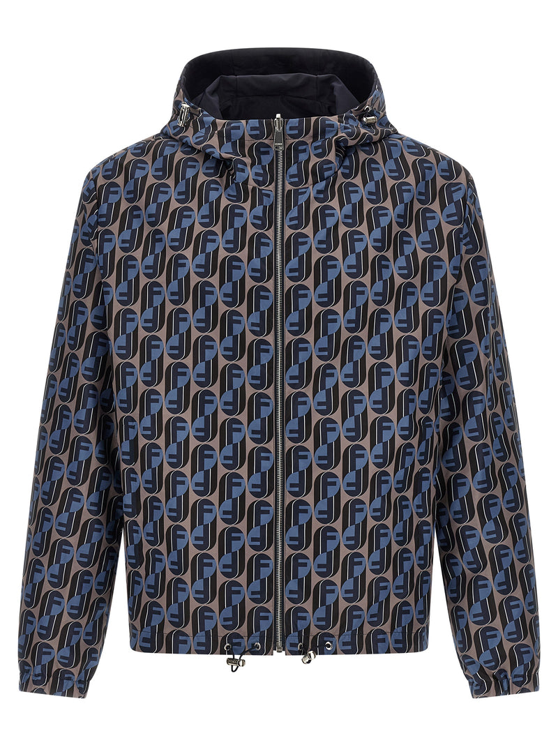 Fendi Blue Polyester Shell Jacket