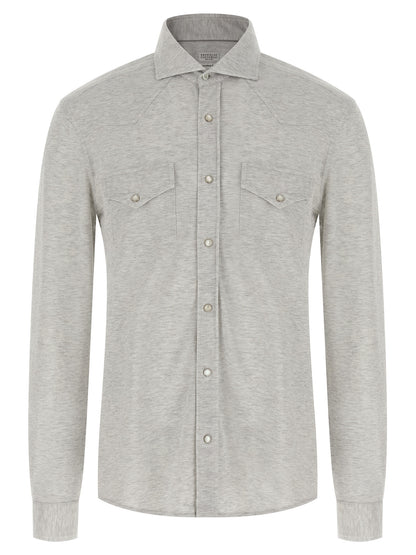 Brunello Cucinelli Gray Cotton Blouse