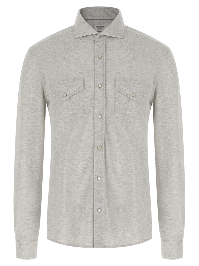 Brunello Cucinelli Gray Cotton Blouse