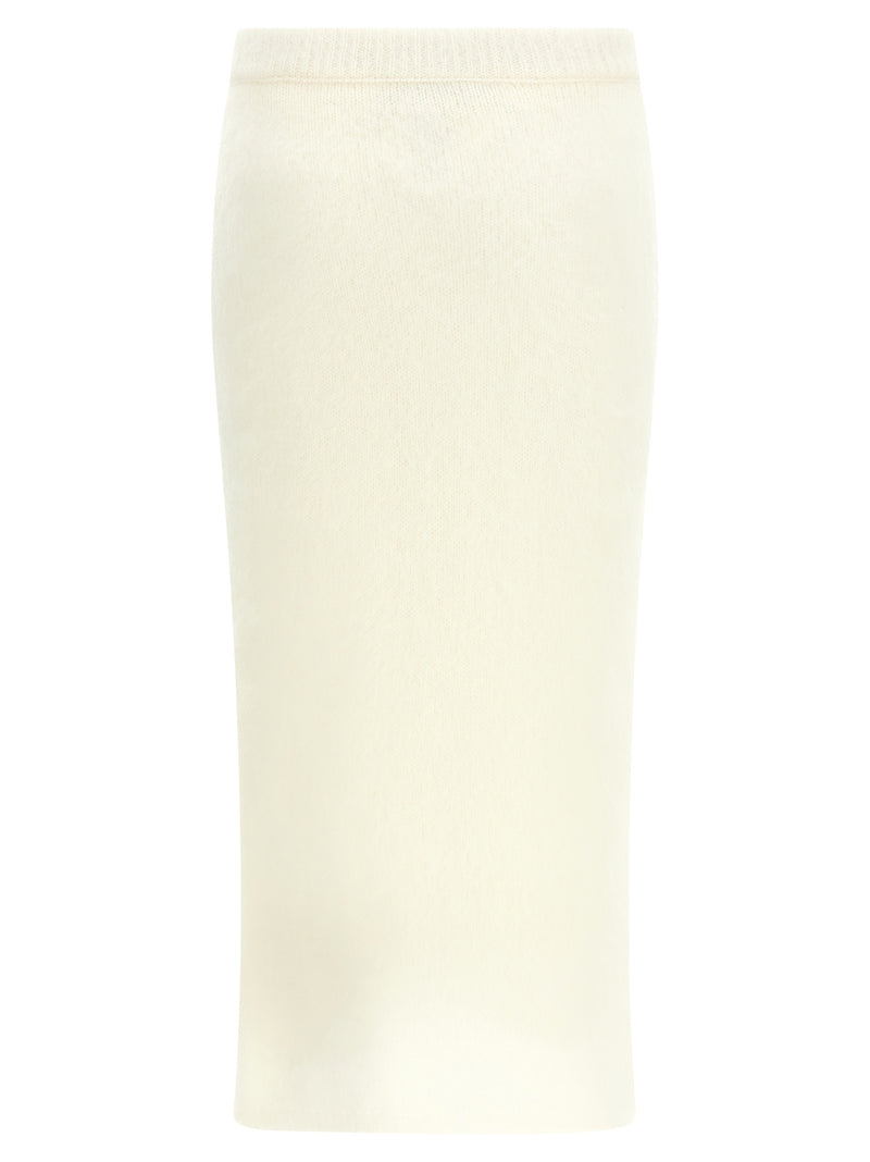 Alessandra Rich White Other Fibres Midi Skirt