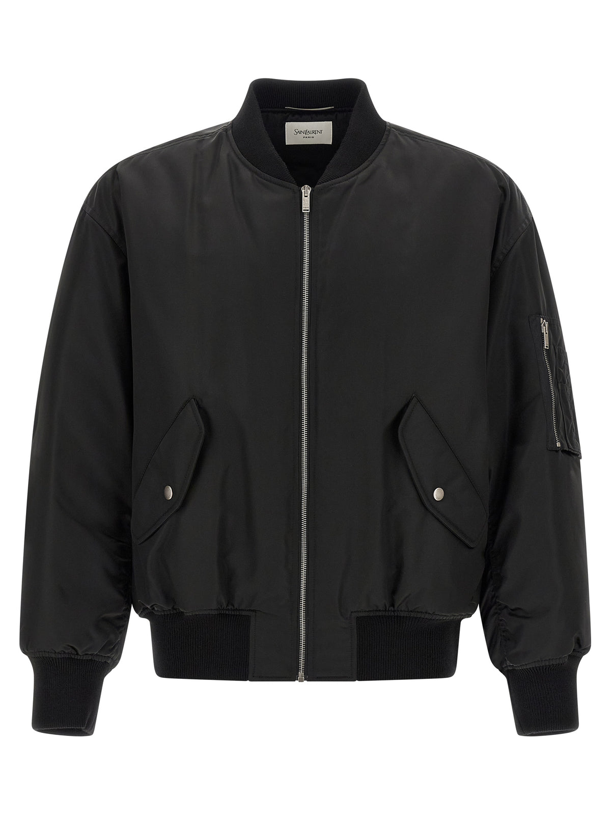 Saint Laurent Black Polyamide Bomber