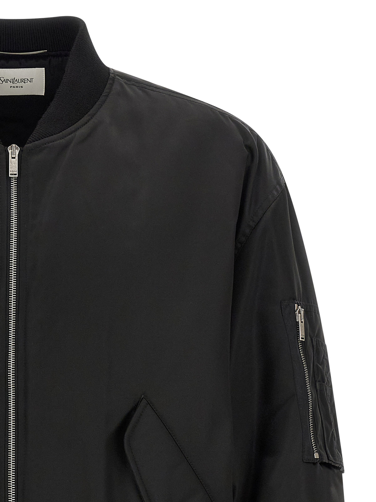 Saint Laurent Black Polyamide Bomber