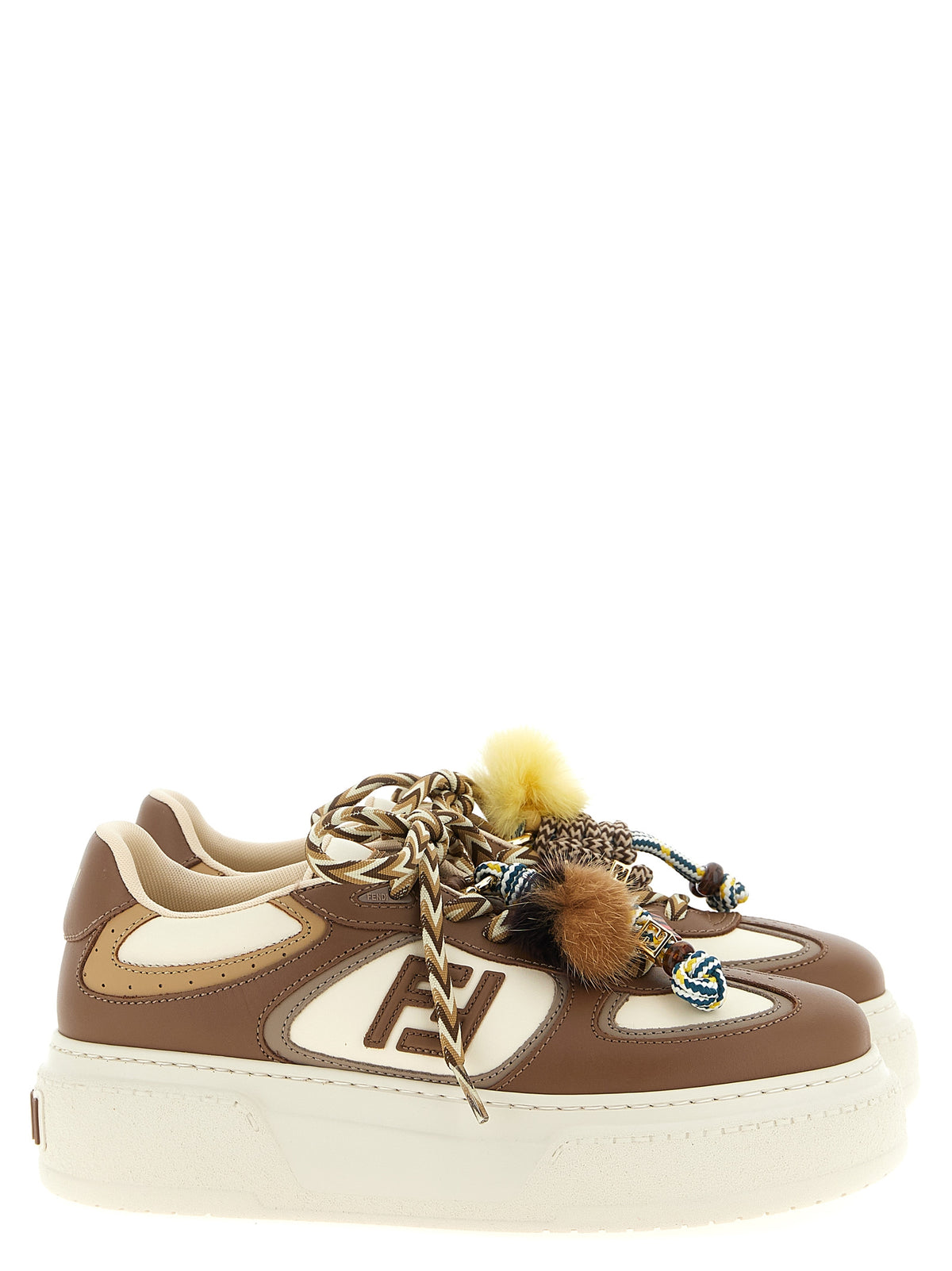 Baskets compensées Fendi en veau multicolore