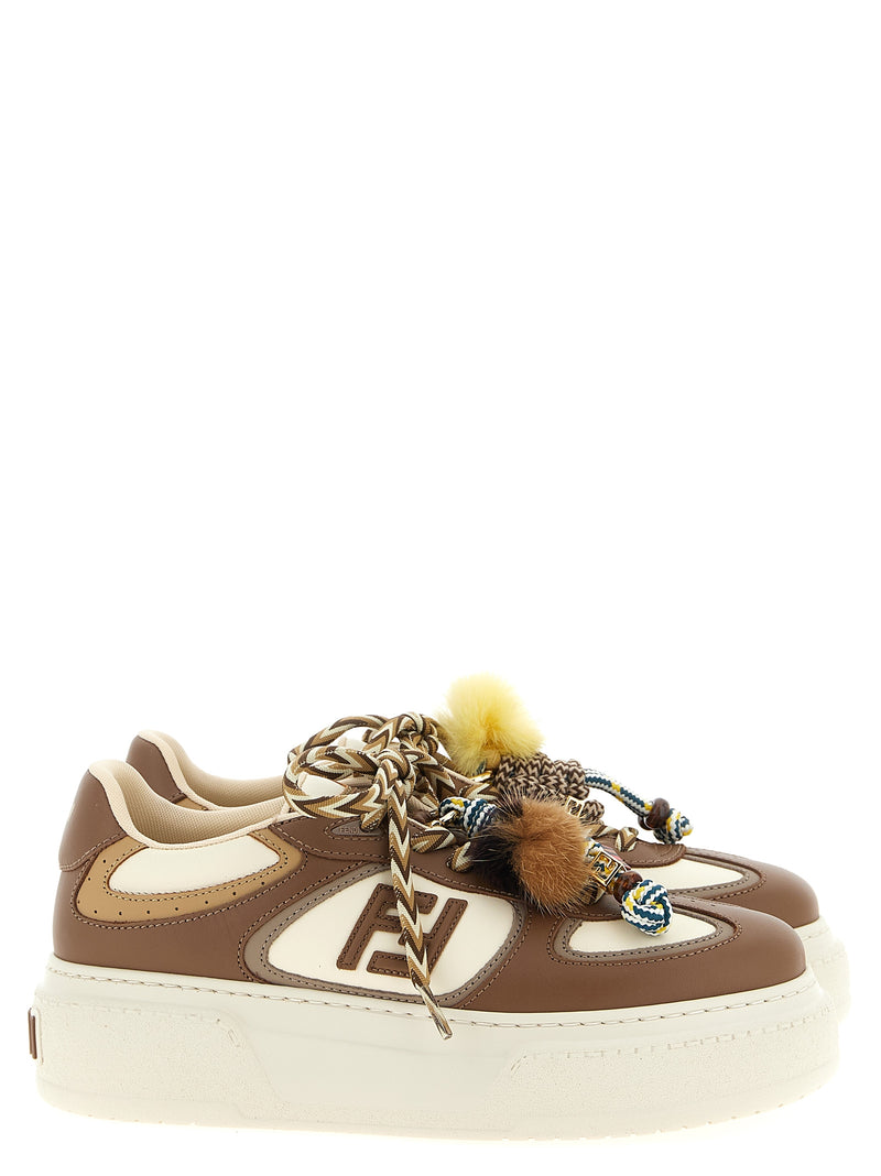 Fendi Multicolor Calfskin Platform Sneakers