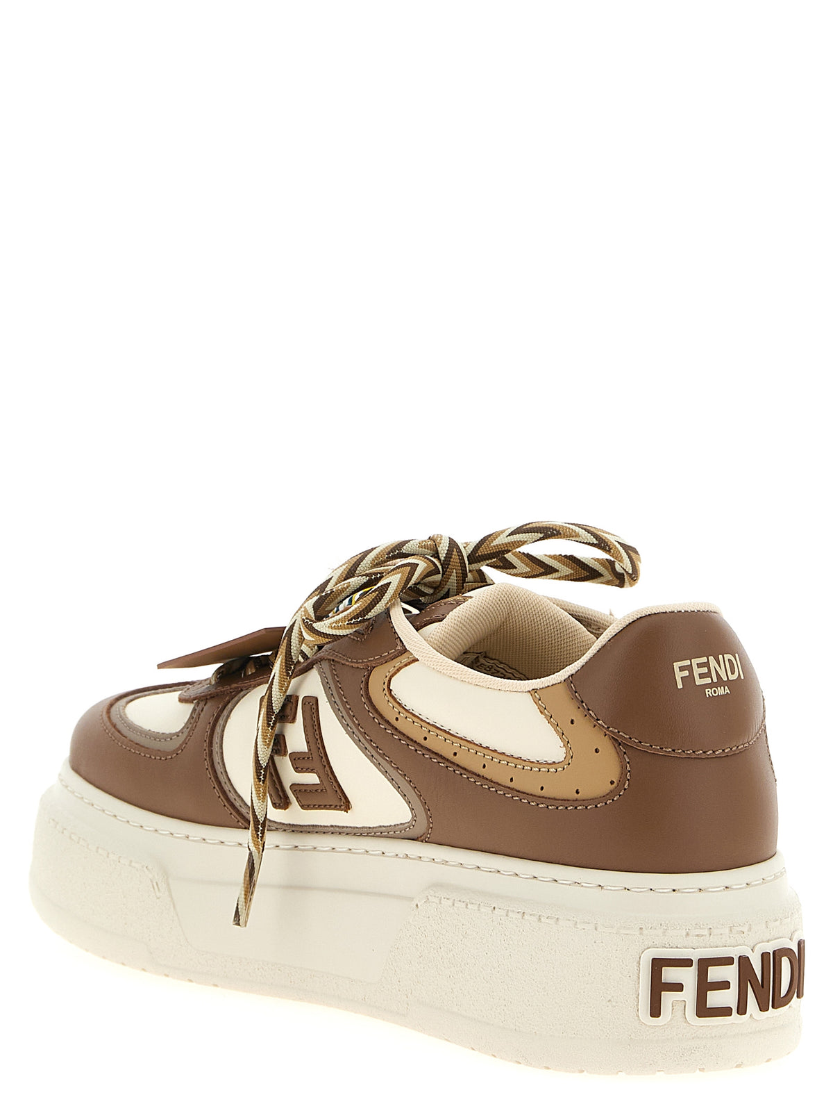 Baskets compensées Fendi en veau multicolore