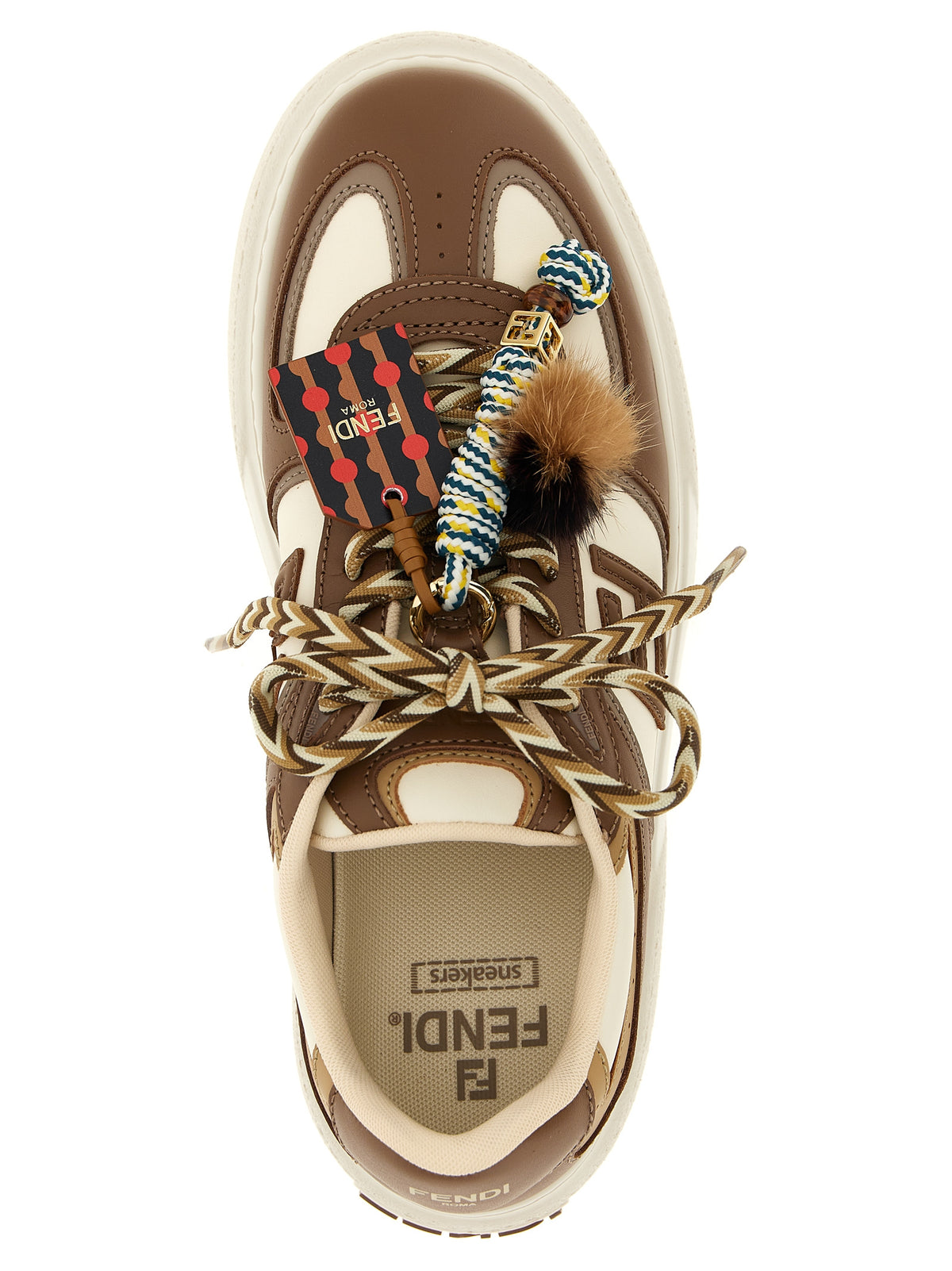 Baskets compensées Fendi en veau multicolore