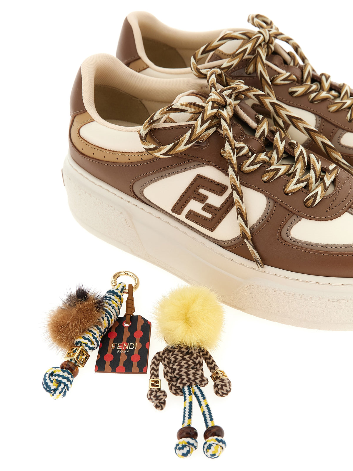 Baskets compensées Fendi en veau multicolore