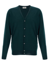 JOHN SMEDLEY Bicolor Merino Wool Cardigan