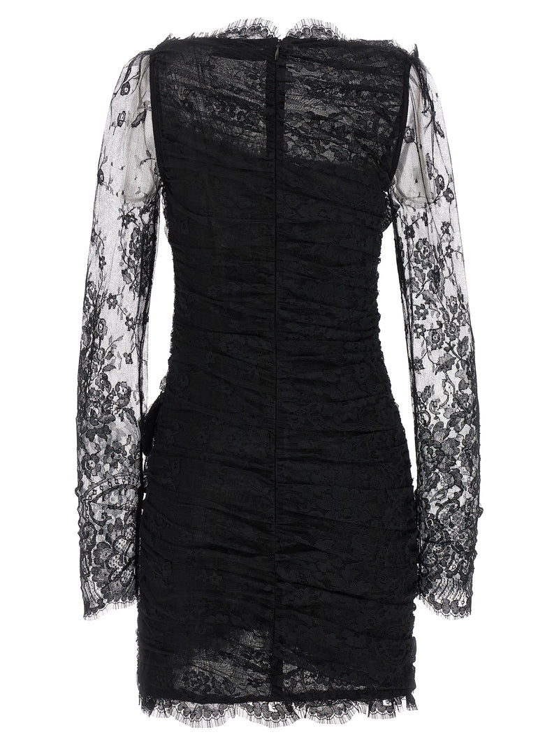 Robe courte en coton biologique noir Alessandra Rich