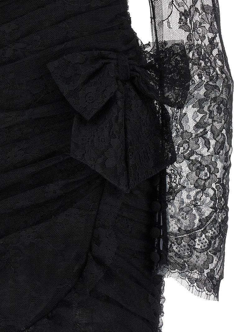 Robe courte en coton biologique noir Alessandra Rich