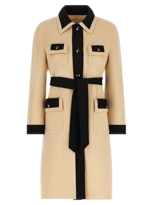 Manteau Valentino Garavani en laine vierge beige