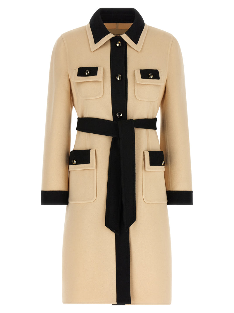 Manteau Valentino Garavani en laine vierge beige