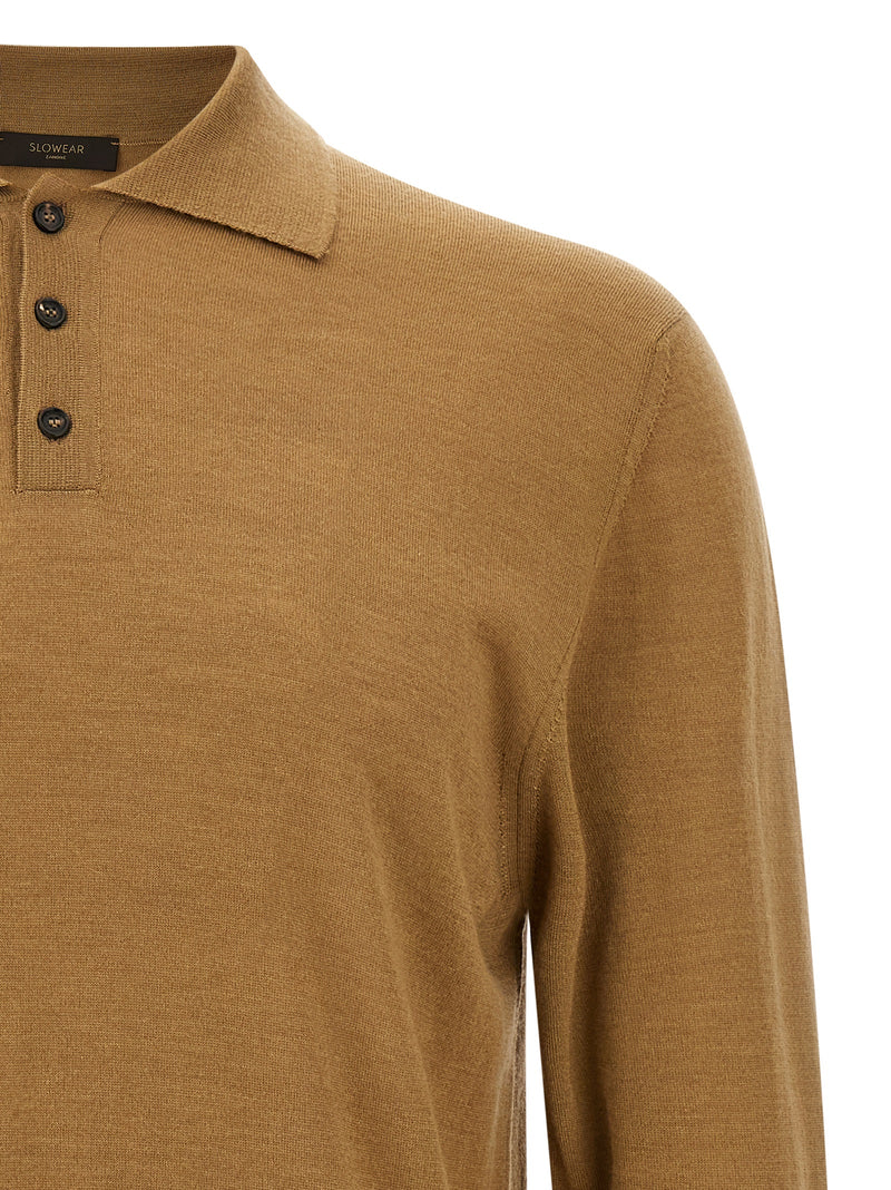 ZANONE Beige Cashmere Polo Shirt
