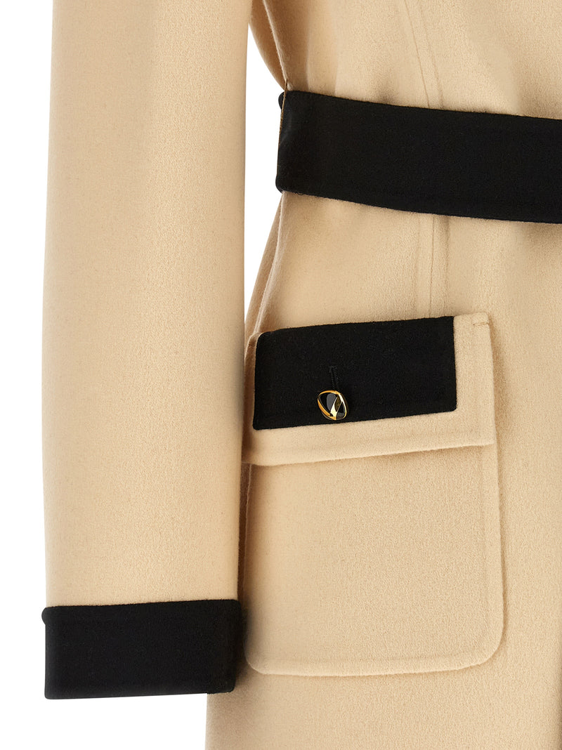 Manteau Valentino Garavani en laine vierge beige
